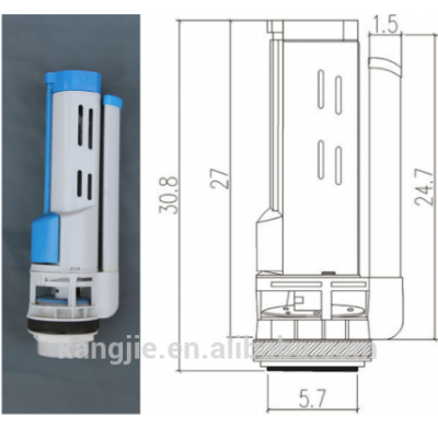 cheap price high quality toilet cistern flush valve and inlet valve